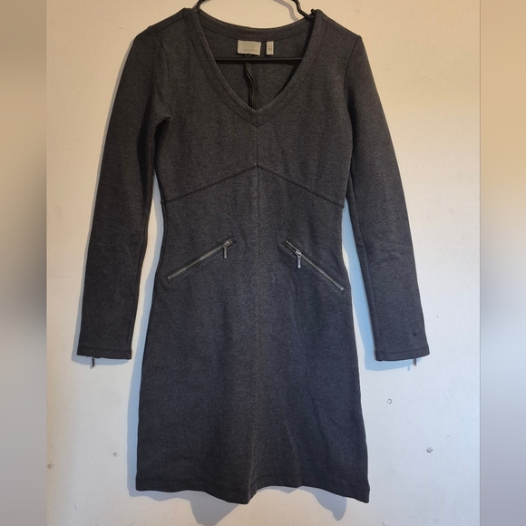 Athleta Dark Gray Long Sleeve Dress - Picture 1 of 6